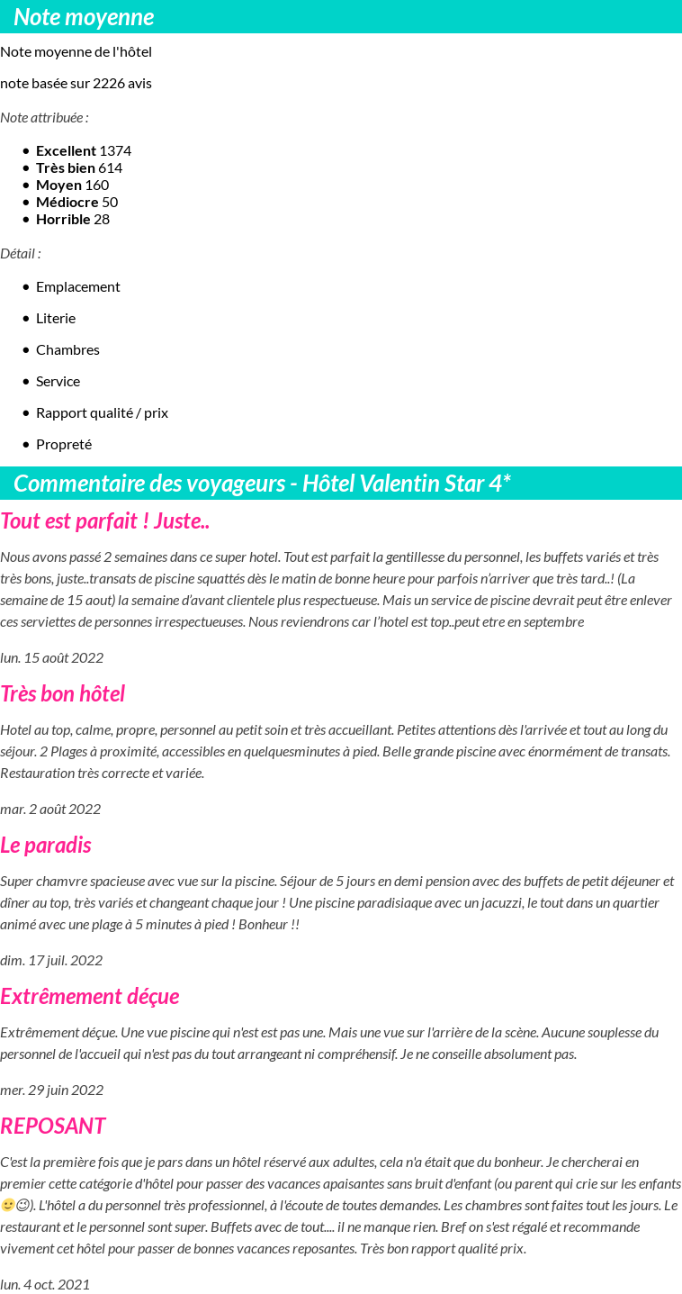 Avis clients