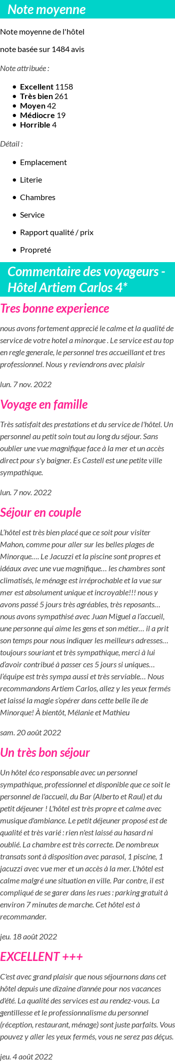 Avis clients
