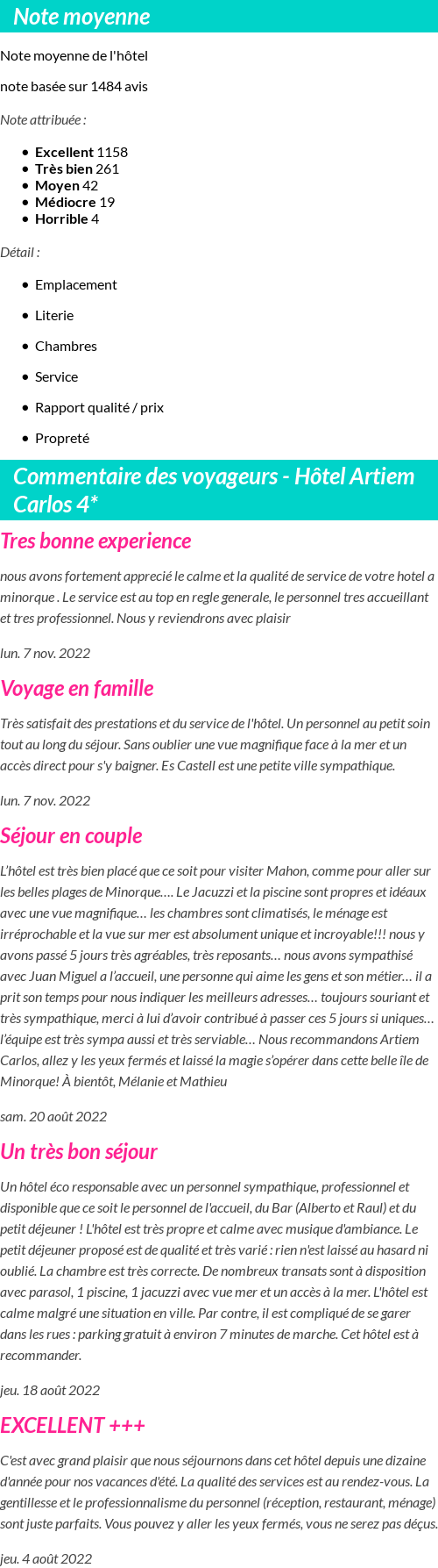 Avis clients