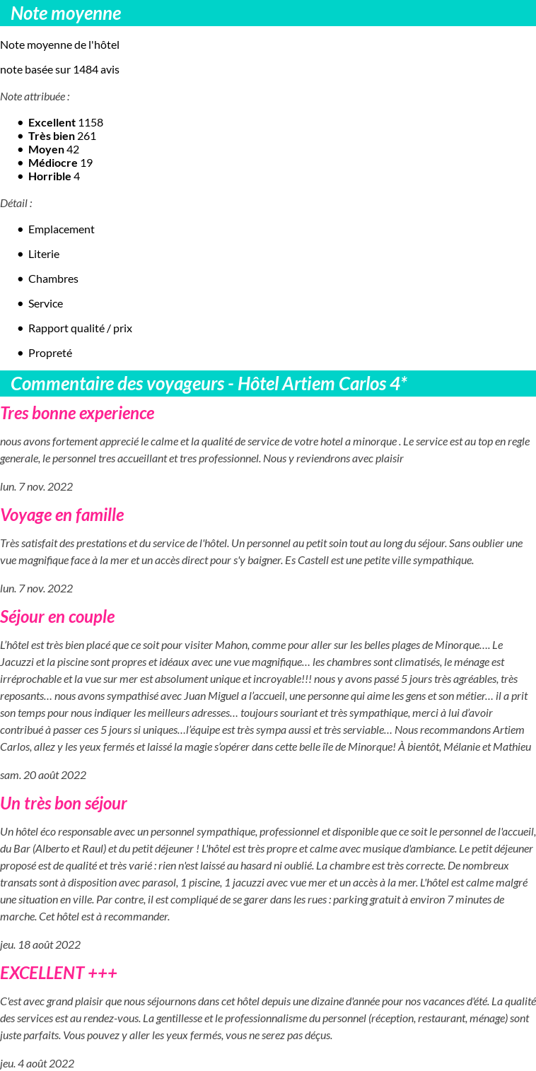 Avis clients