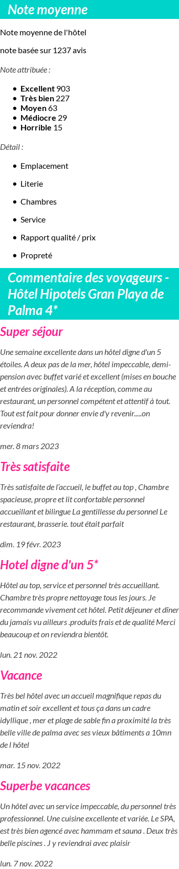 Avis clients