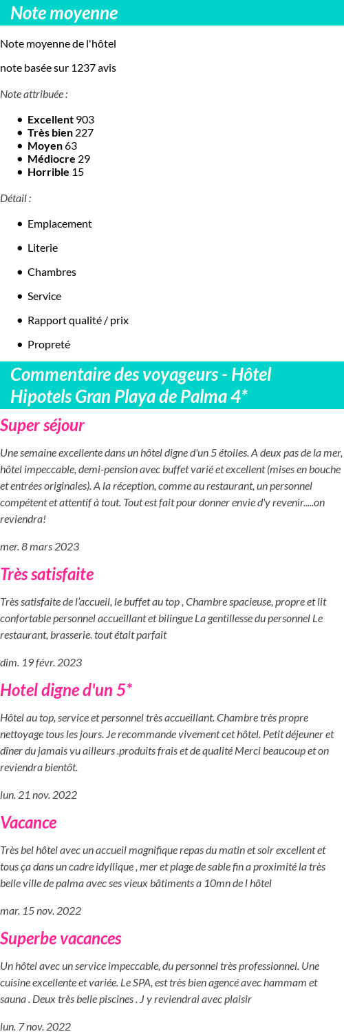 Avis clients
