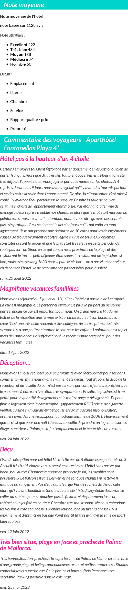 Avis clients