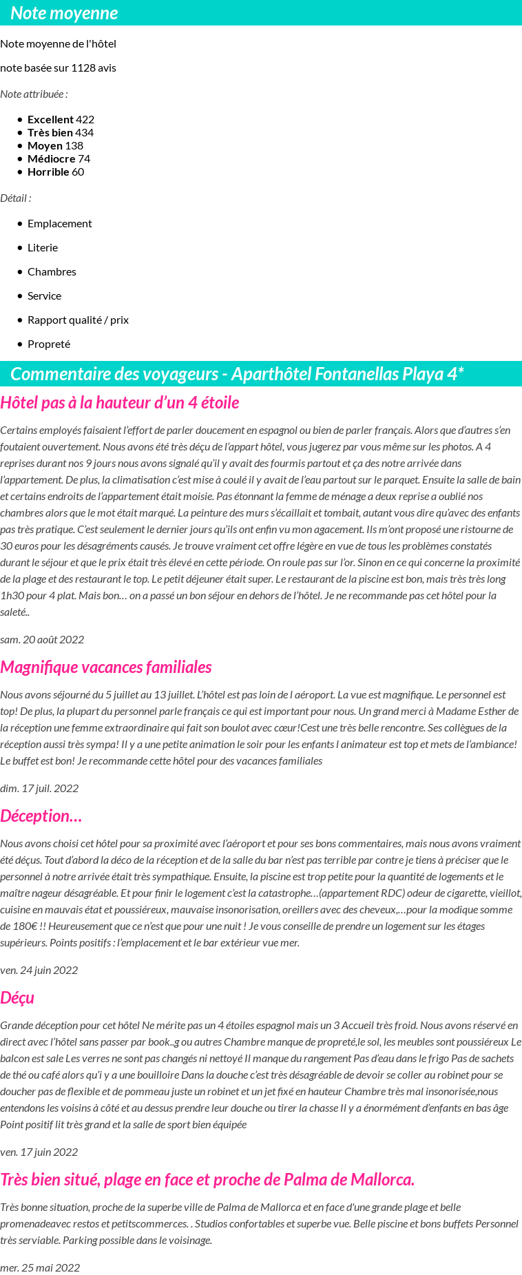 Avis clients