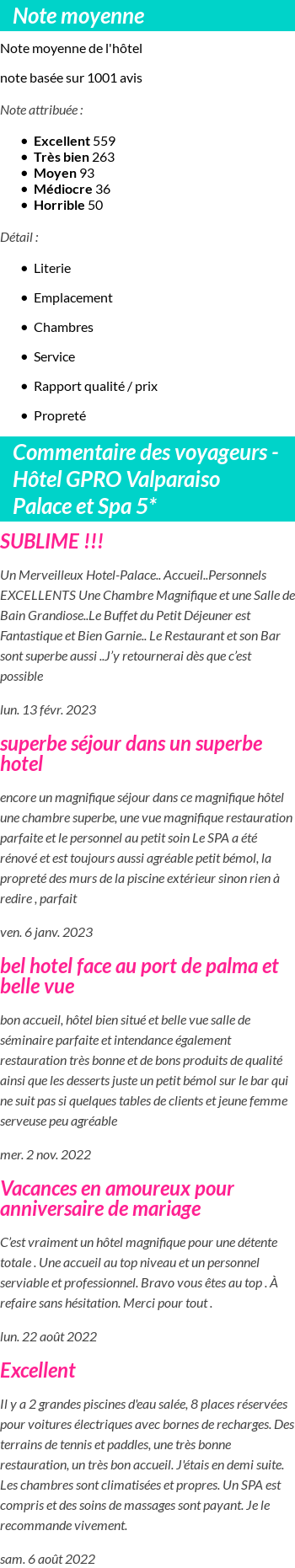 Avis clients