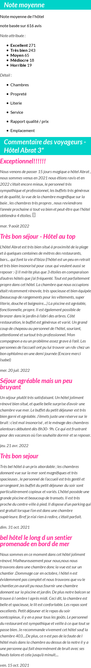 Avis clients