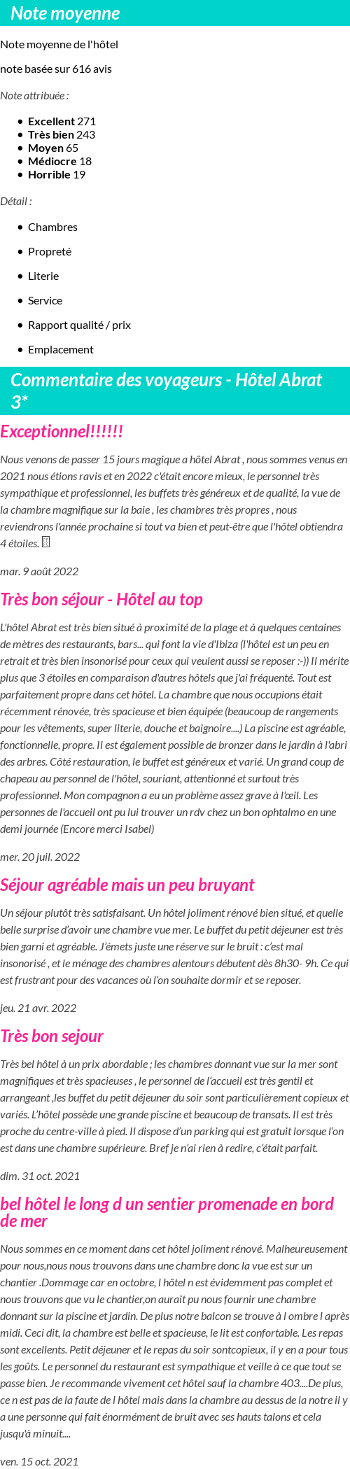 Avis clients