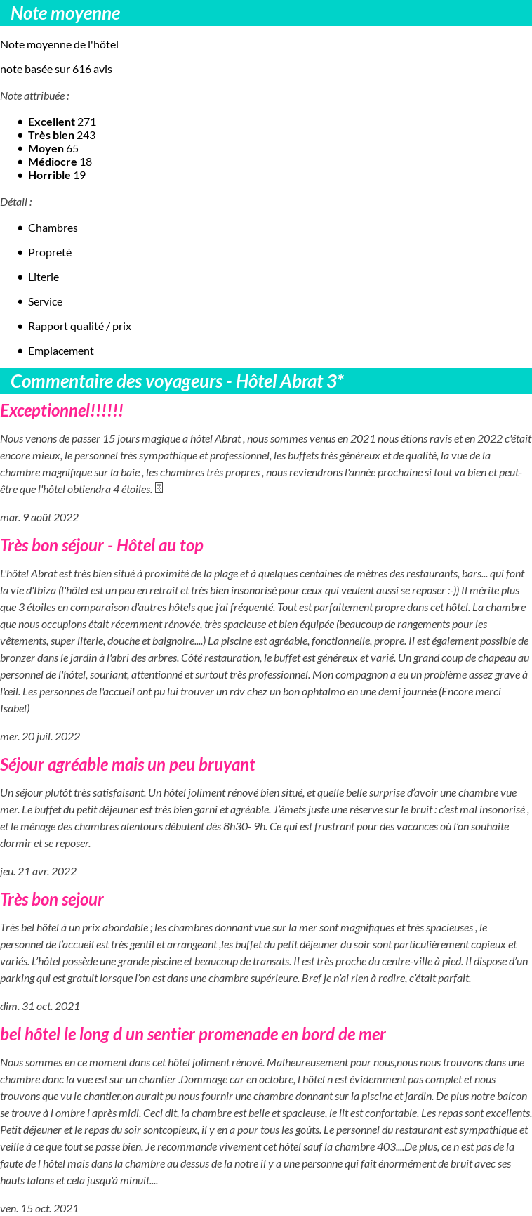Avis clients