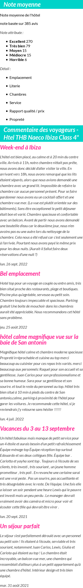 Avis clients