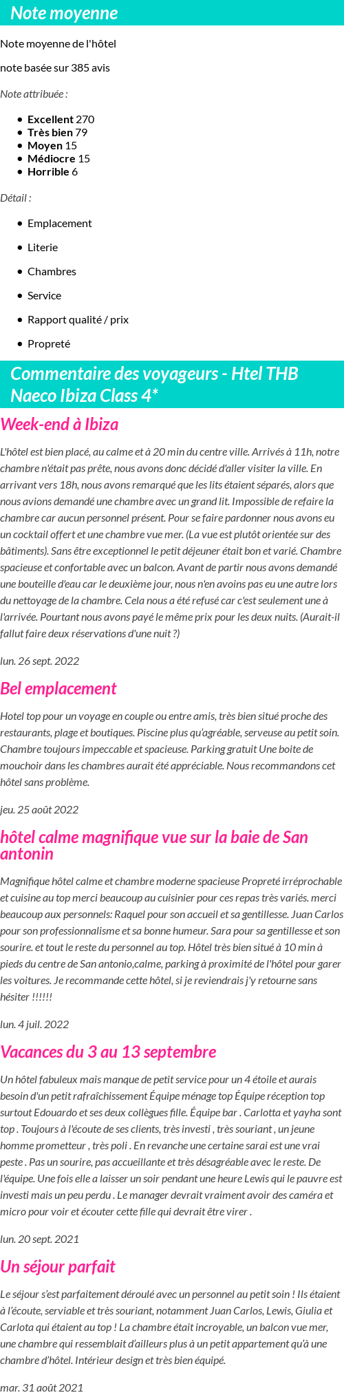 Avis clients