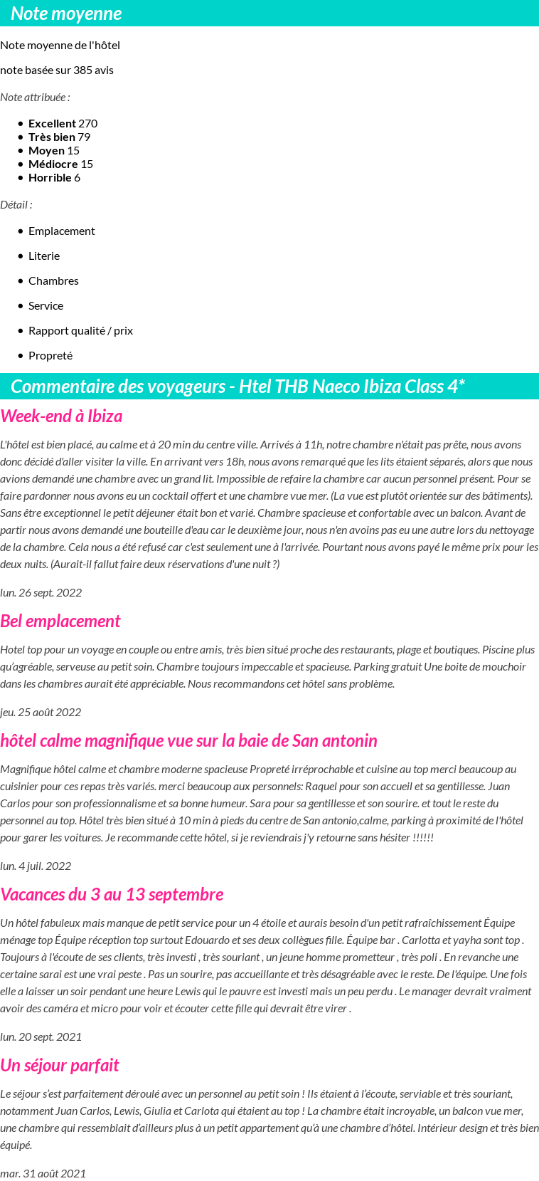Avis clients