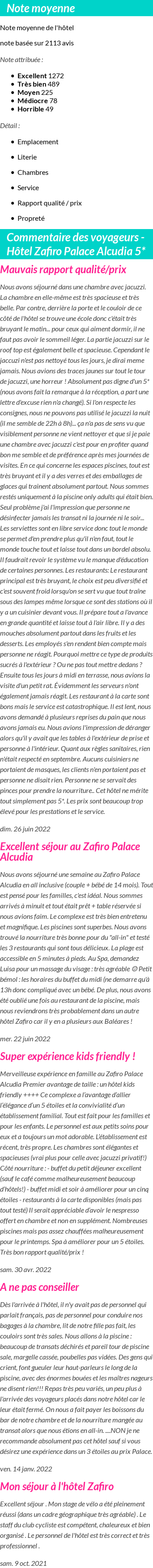 Avis clients