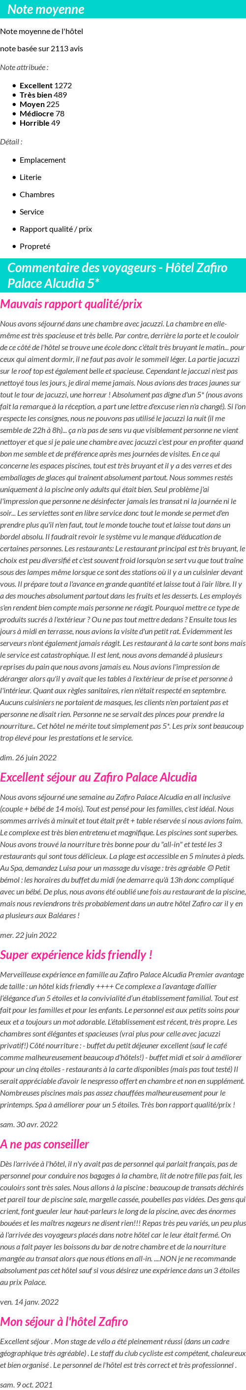 Avis clients