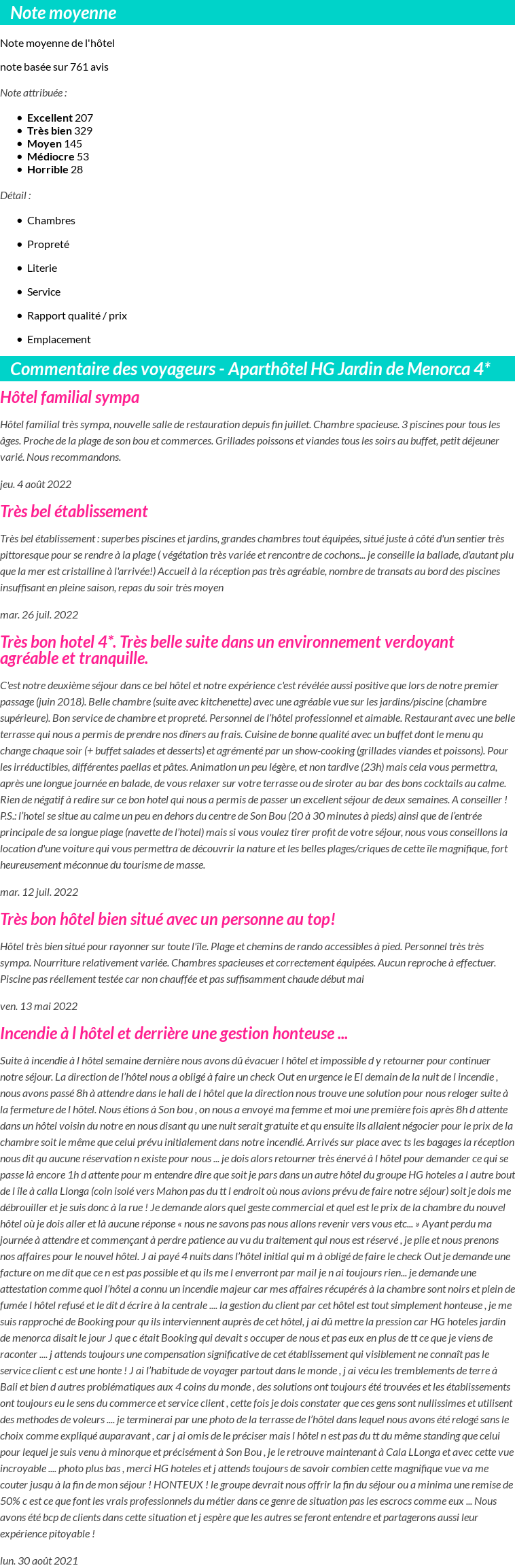 Avis clients