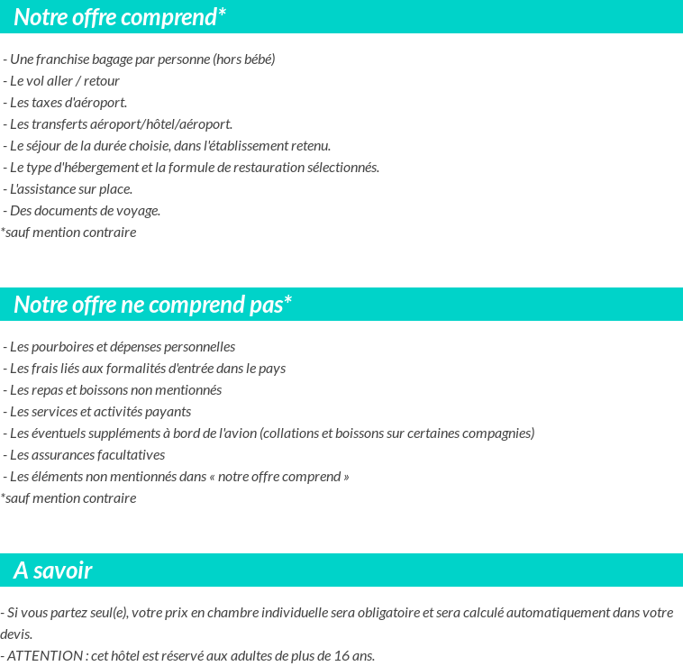 Conditions tarifaires