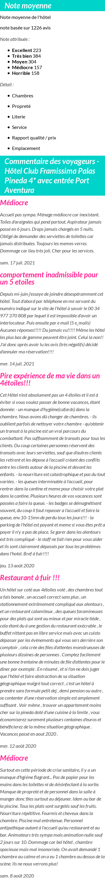 Avis clients