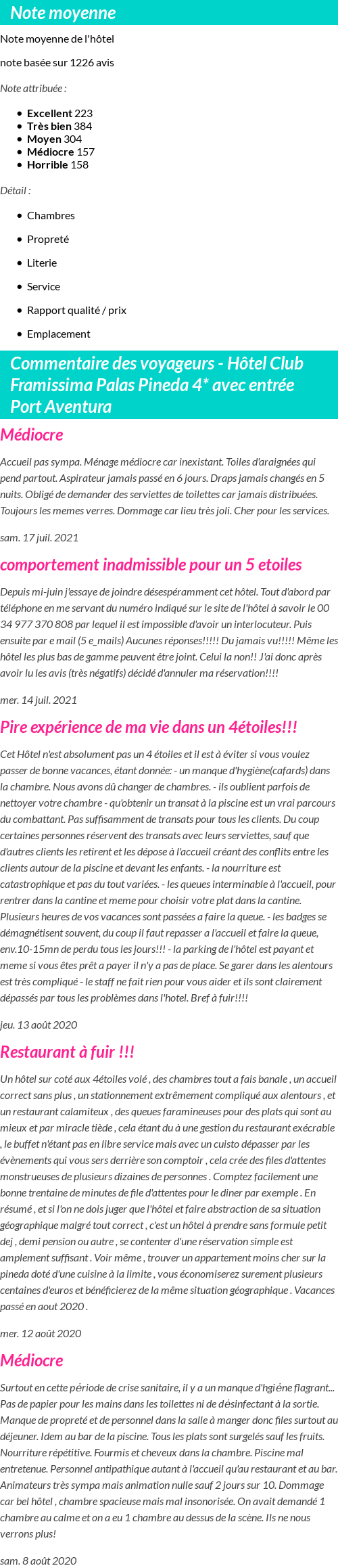 Avis clients
