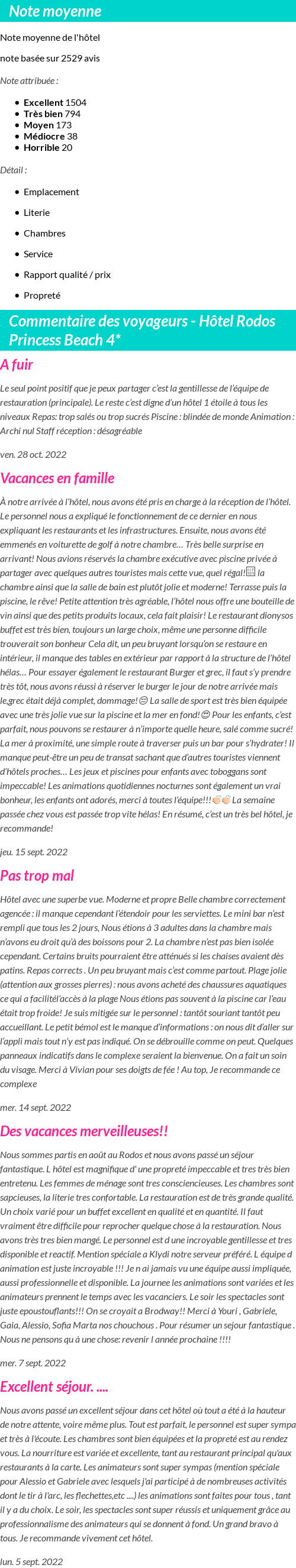 Avis clients