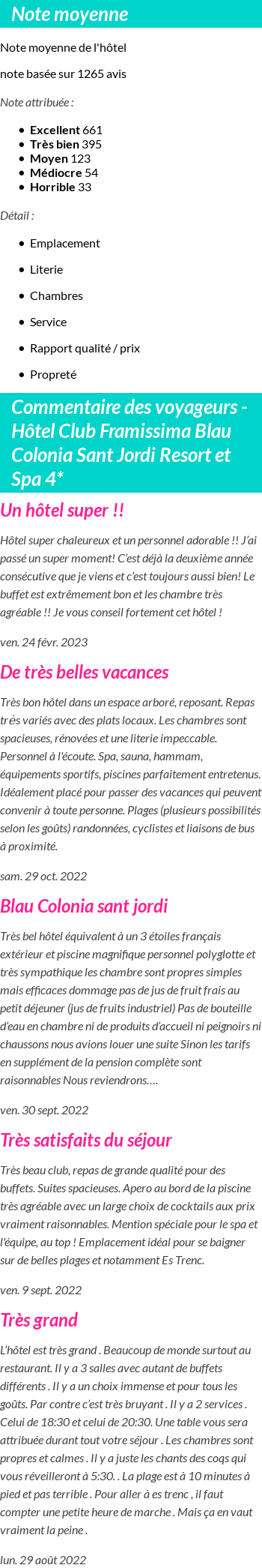 Avis clients