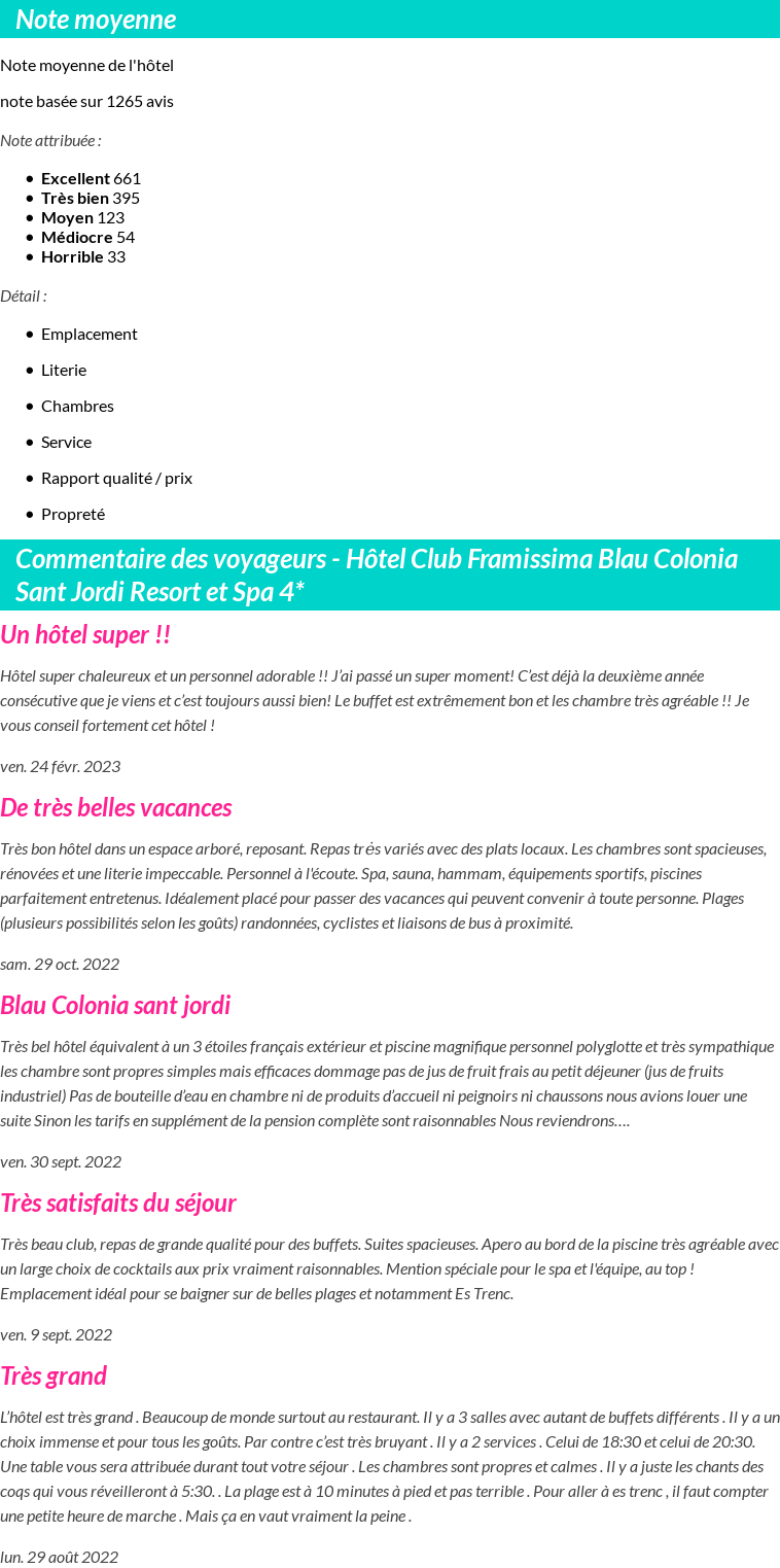 Avis clients