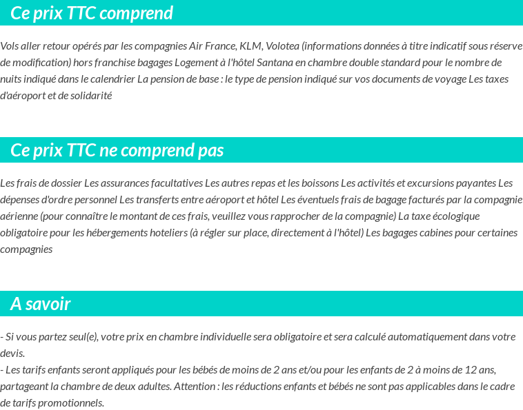 Conditions tarifaires