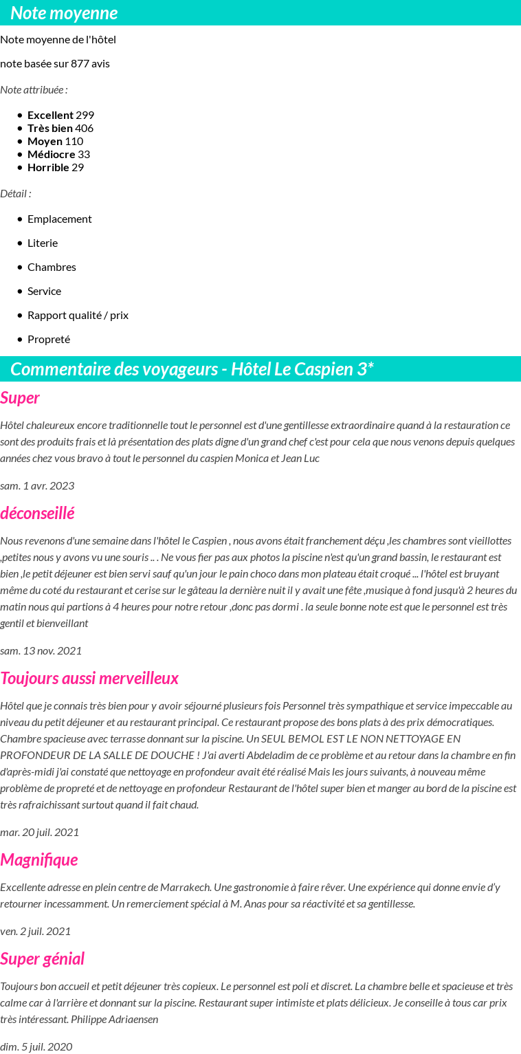 Avis clients