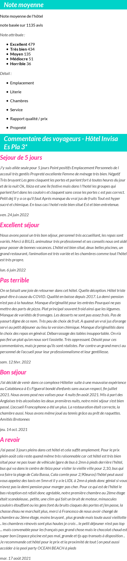 Avis clients