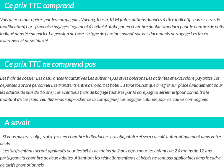 Conditions tarifaires