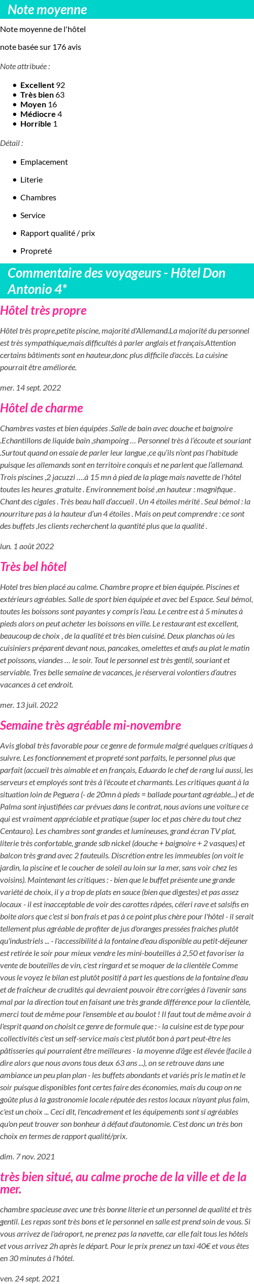 Avis clients