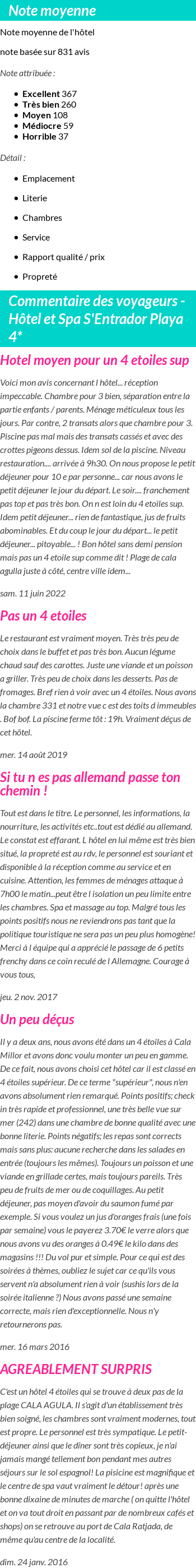 Avis clients