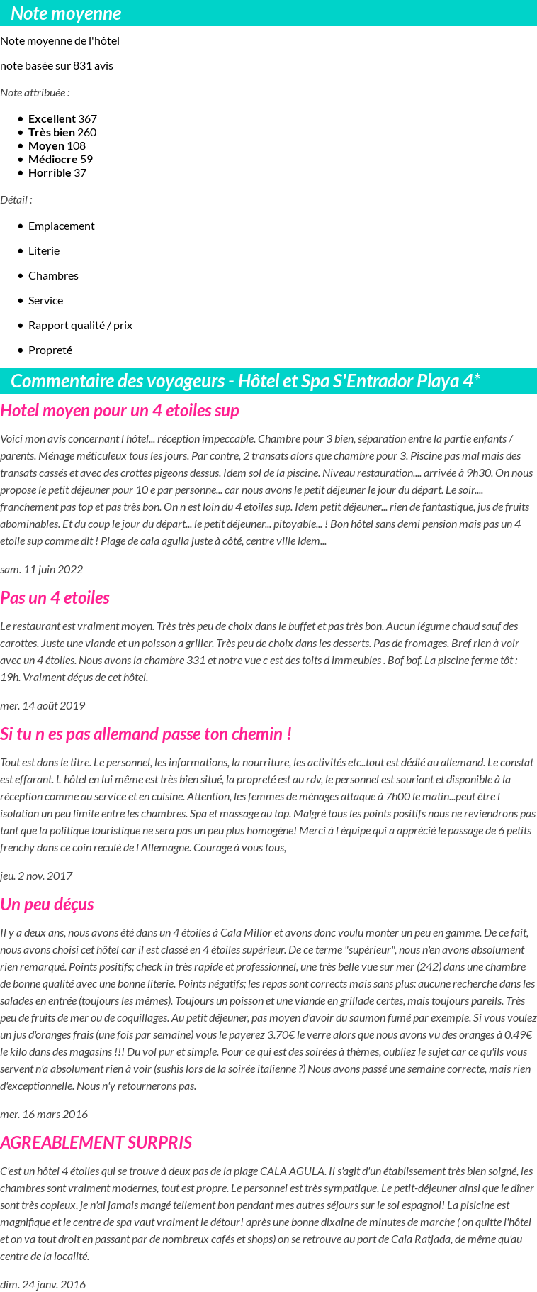 Avis clients