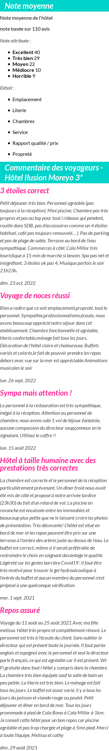 Avis clients