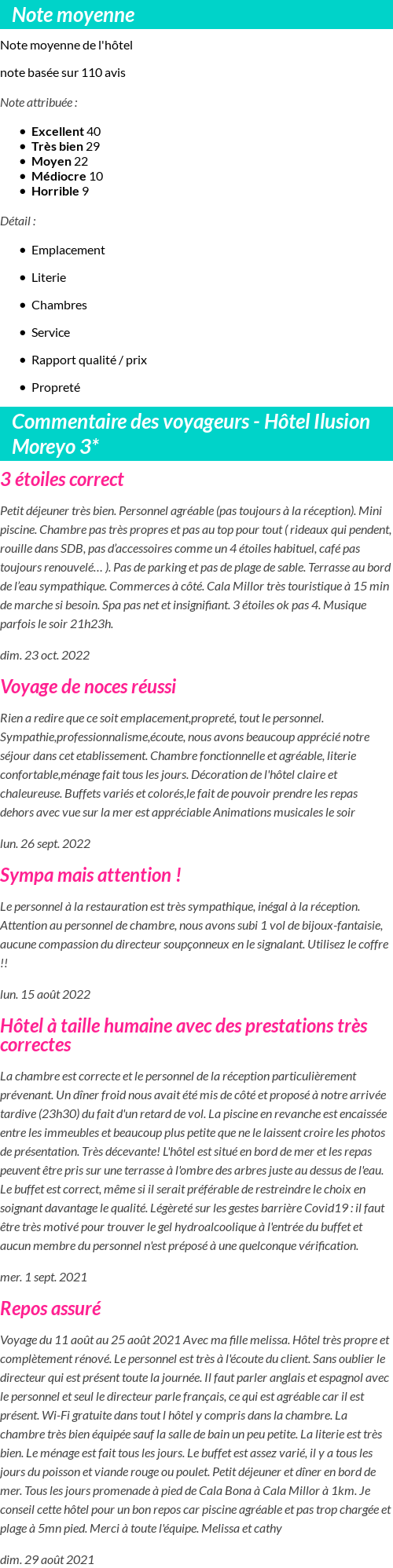 Avis clients