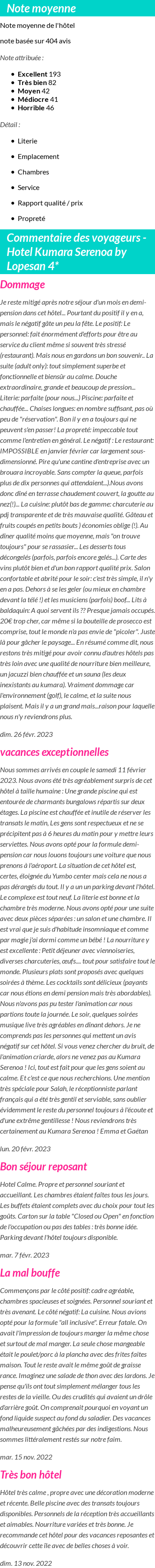 Avis clients