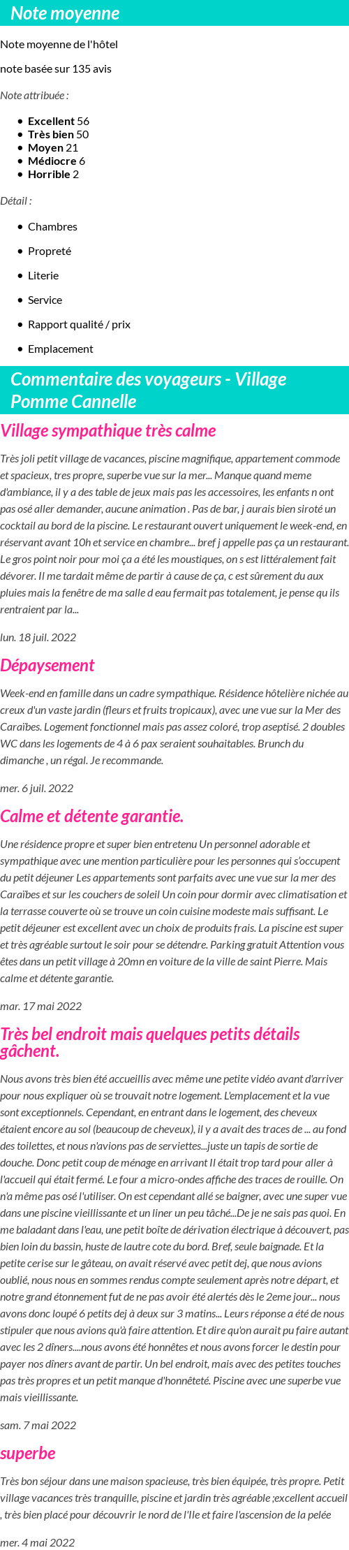 Avis clients