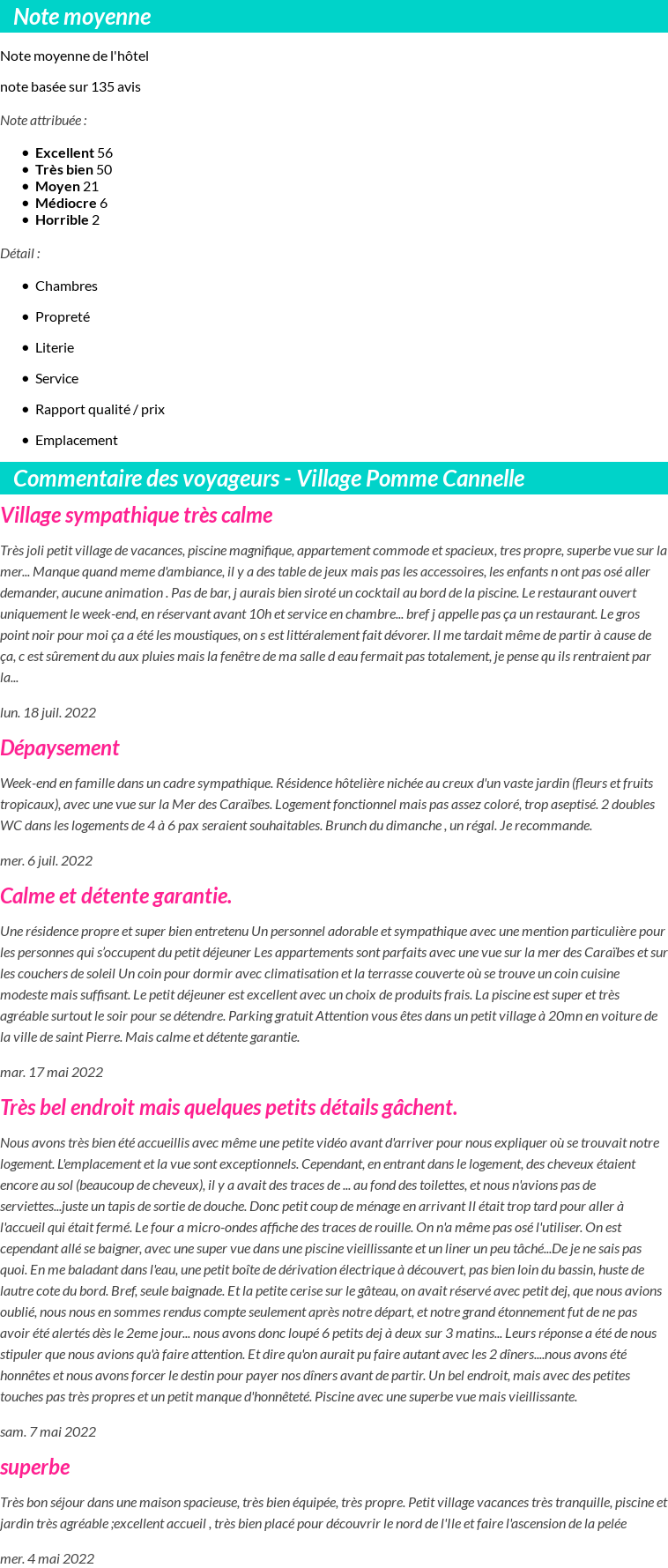 Avis clients
