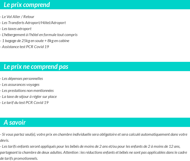 Conditions tarifaires