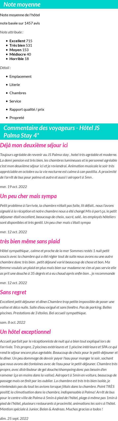 Avis clients