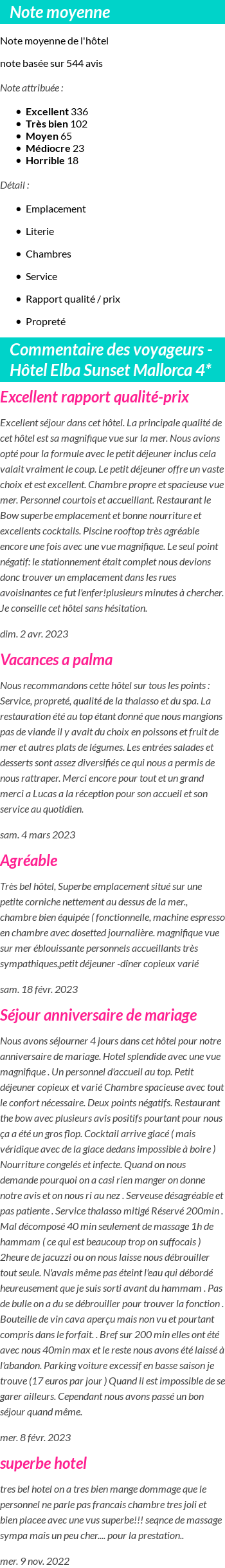 Avis clients