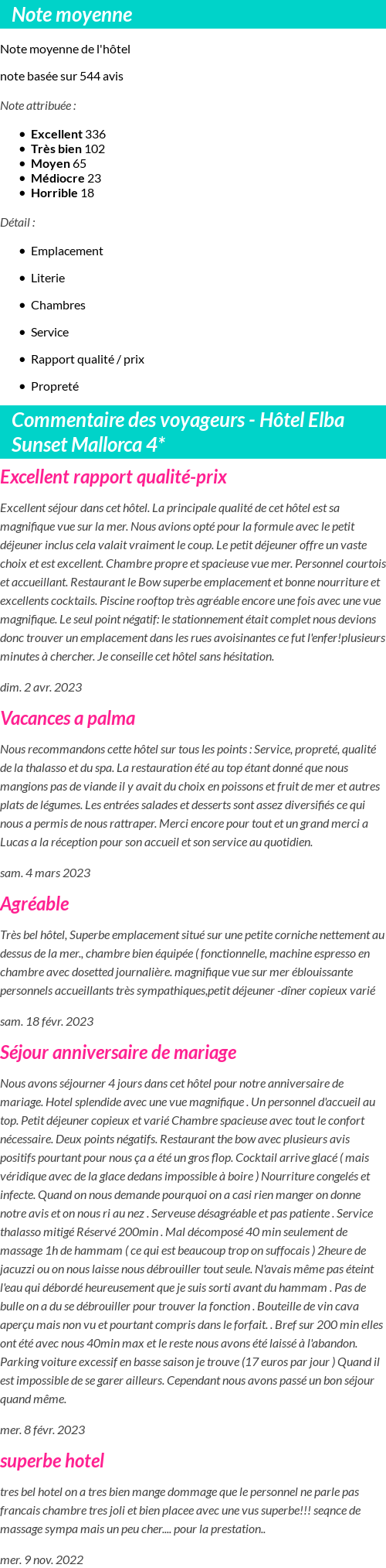 Avis clients