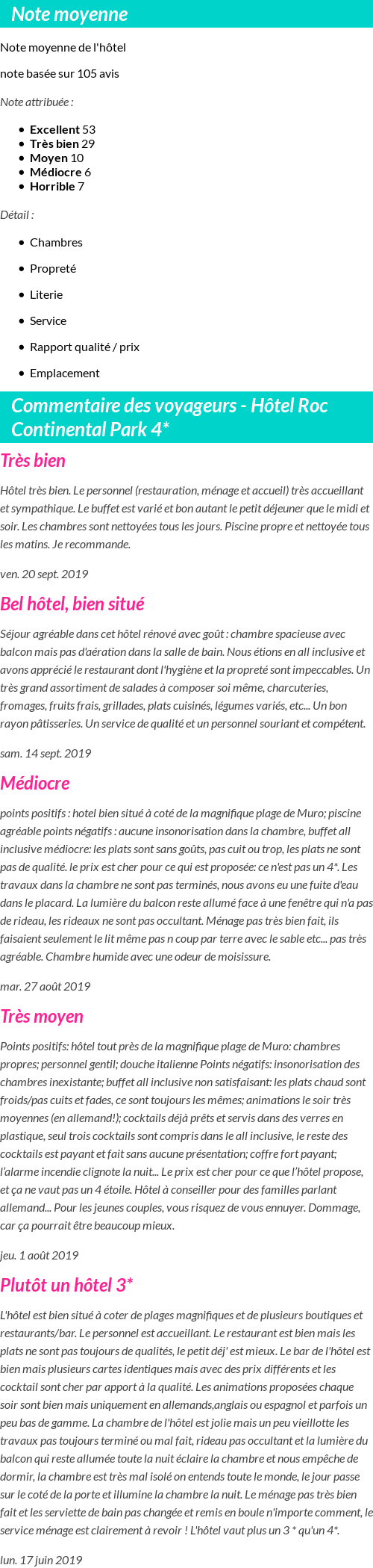 Avis clients