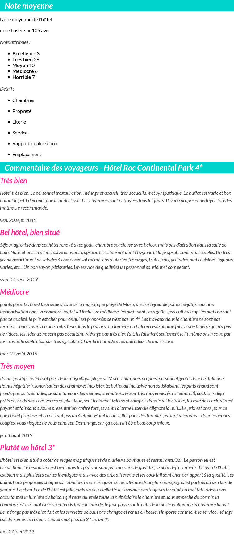 Avis clients