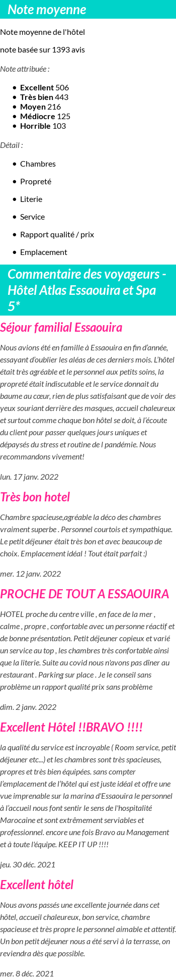 Avis clients