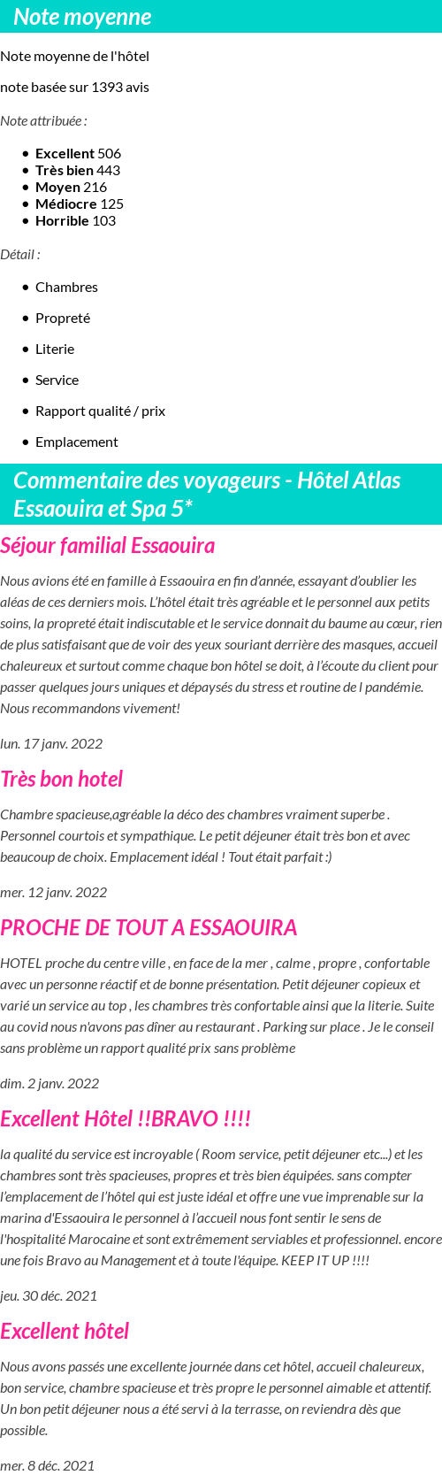 Avis clients