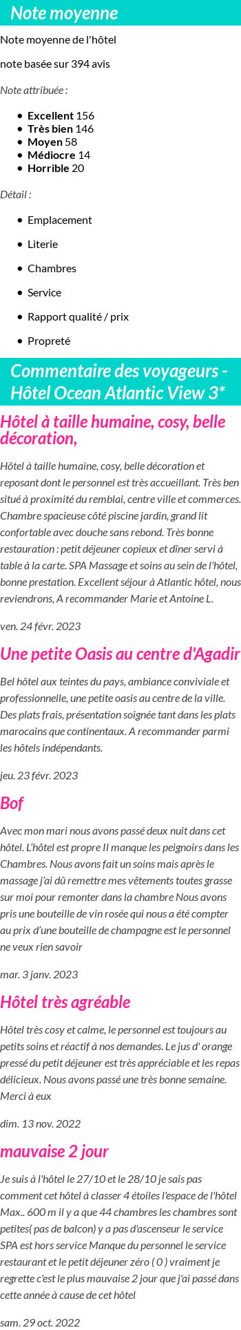 Avis clients