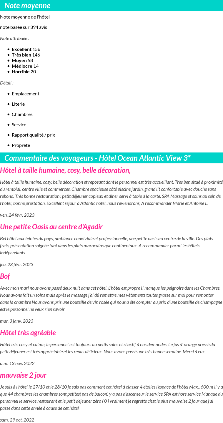 Avis clients