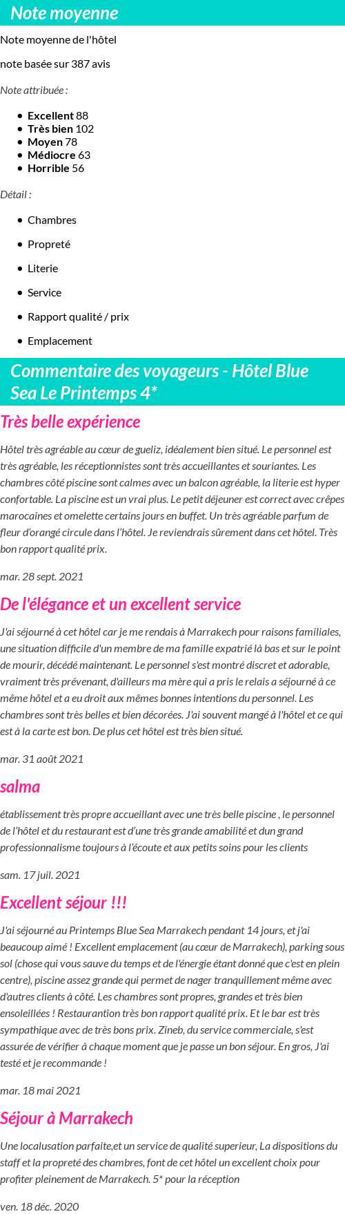 Avis clients