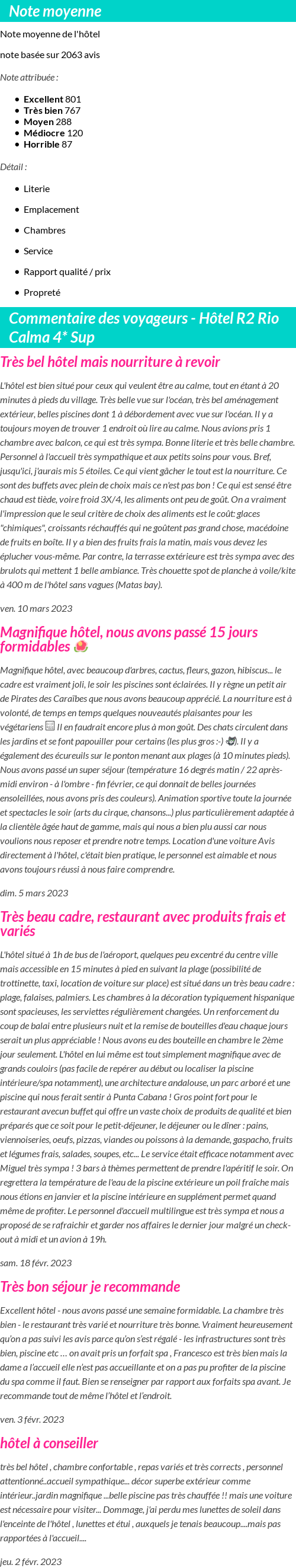 Avis clients