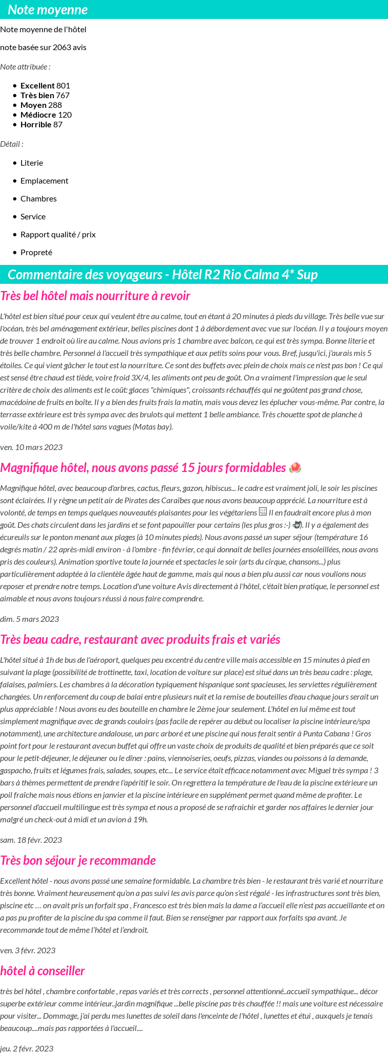 Avis clients