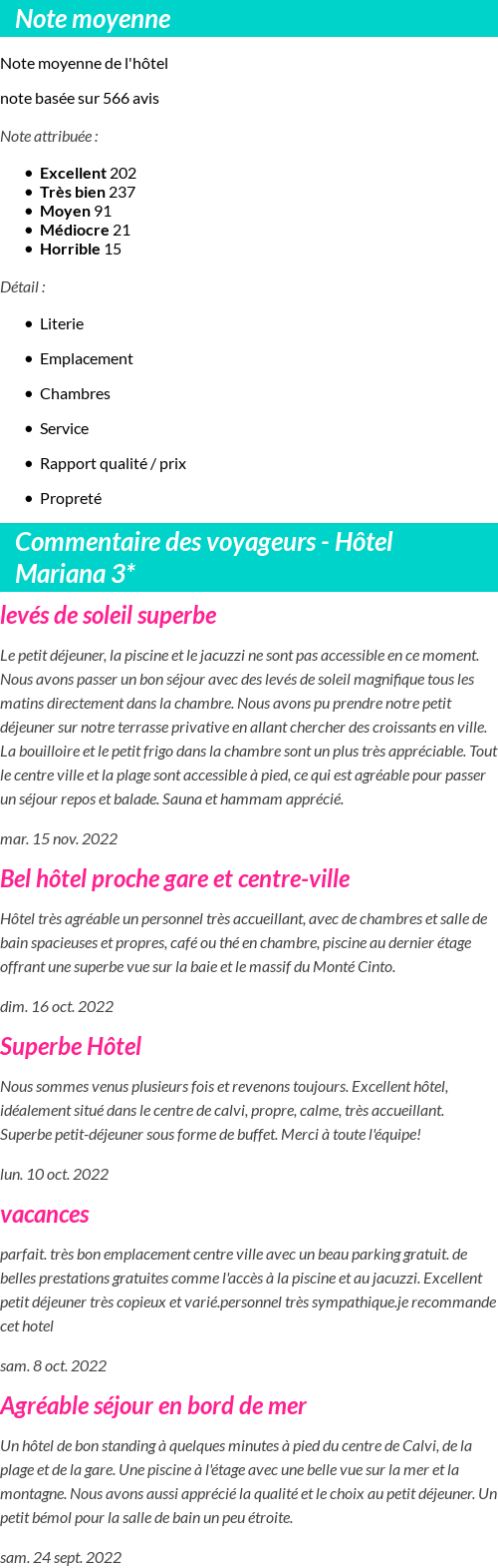 Avis clients